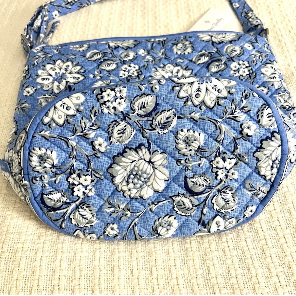 NWT VERA BRADLEY SWEET GARDEN BLUE BUCKET CROSSBODY BAG - Picture 10 of 11